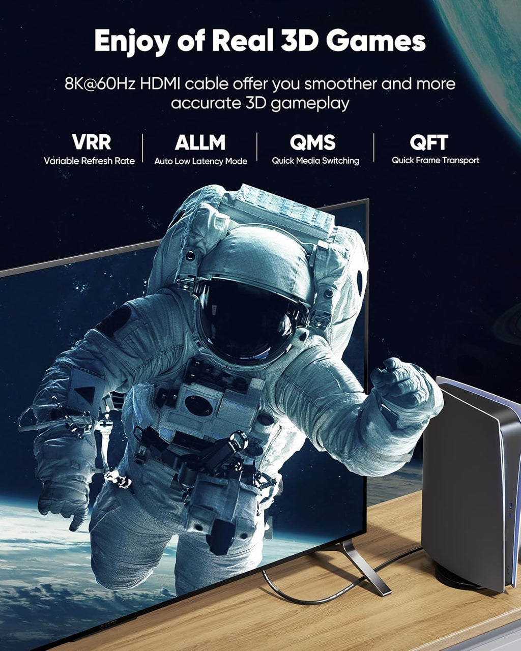 Highwings Long HDMI Cable 15 FT, 4K 8K 10K HDMI 2.1 Cord Ultra High Speed [in-Wall CL3 Rated, 8K@60Hz 4K@120Hz Video 48Gbps], Fit, Durable, Flexible, eARC, HDCP, Compatible for Ethernet SoundBar