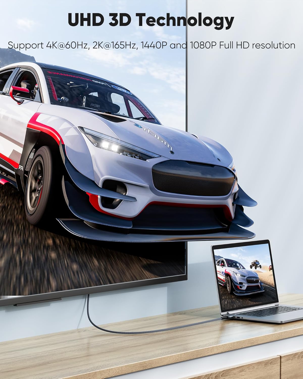 Highwings Mini HDMI to HDMI Cable 10FT, 4K 60Hz High Speed HDMI to Mini HDMI Cable Male Bi-Directional 2.0 Cord, for HDTV, Tablet, Camera and Camcorder [Aluminum Shell, Nylon Braided]